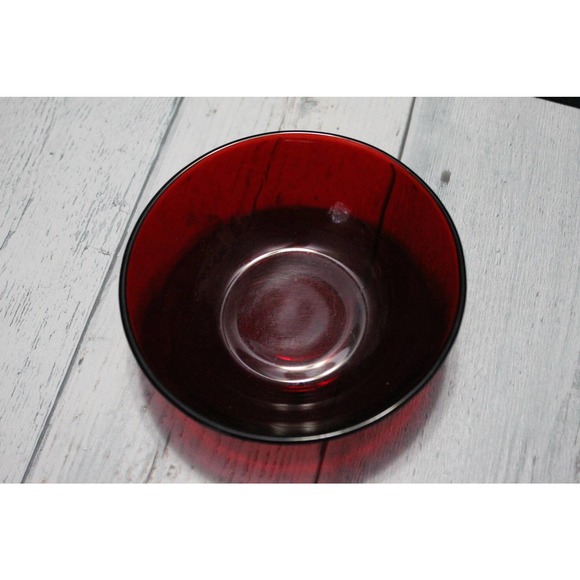 Vintage Rodney Kent Hammered Aluminum Basket with Ruby Red Glass Bowl 1930/40's - Picture 5 of 6